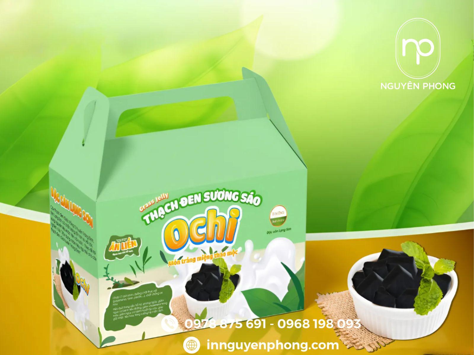 hộp giấy đựng thạch đen đẹp
